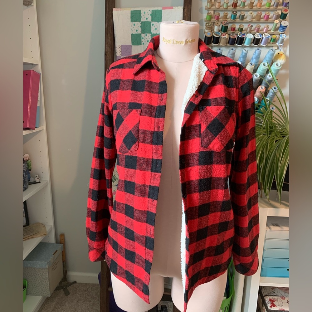 Womens Buffalo plaid button up